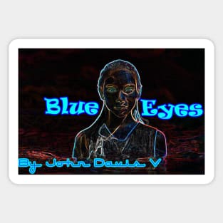 Blue Eyes Neon Abstract Psychedelic Sticker